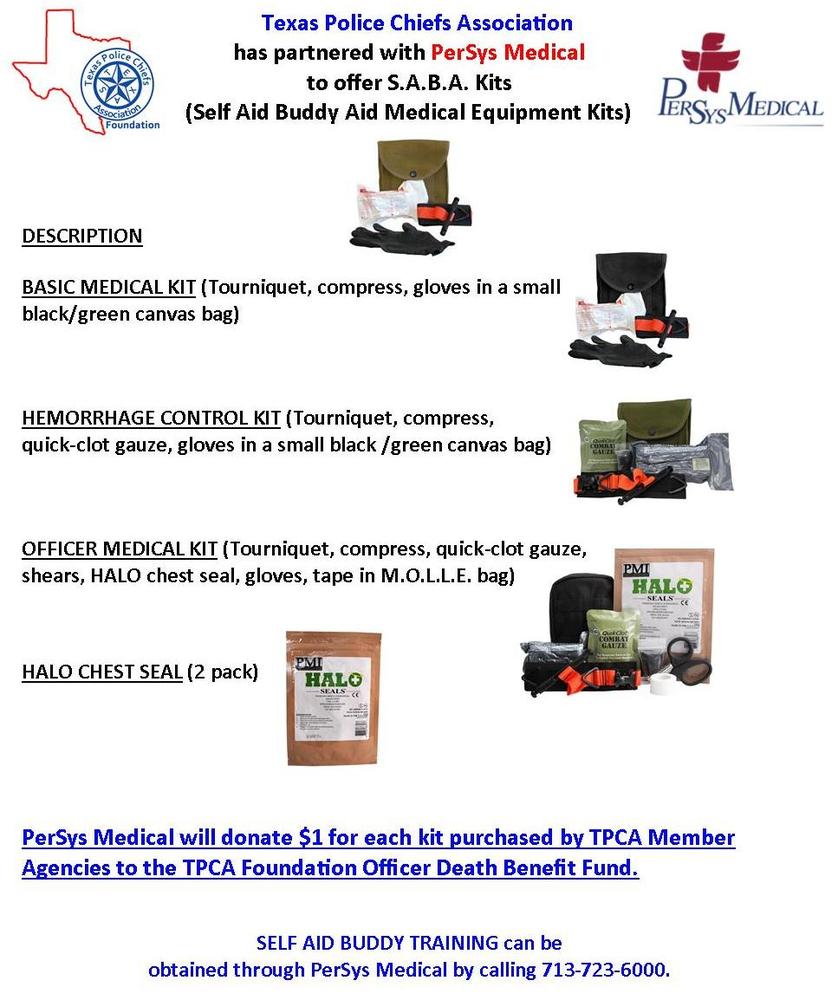 Information about S.A.B.A. (Self Aid Buddy Aid) Medical Equipment Kits